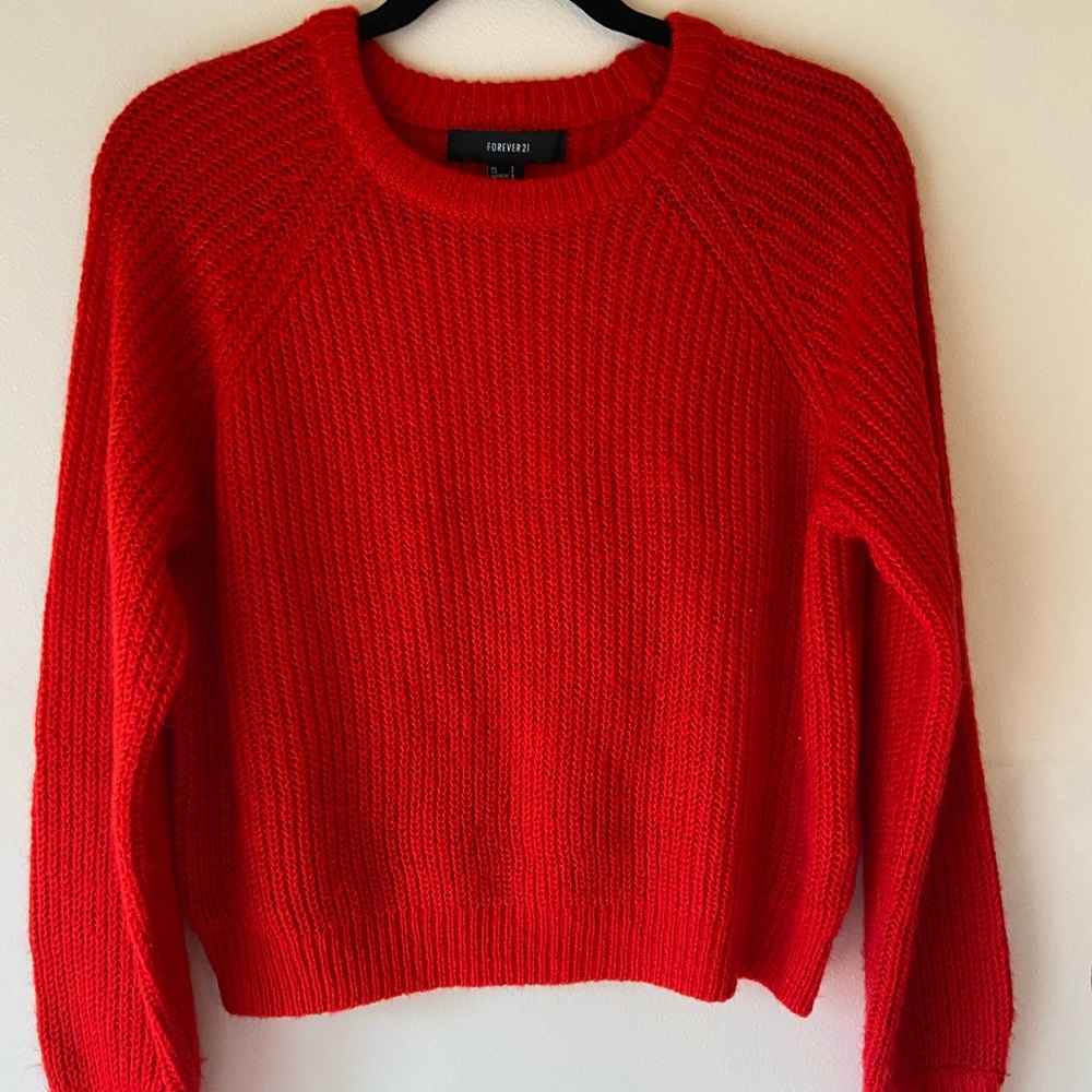 forever 21 red sweater nwot
